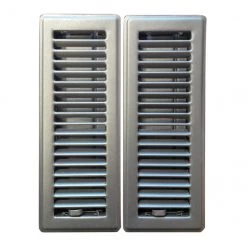 Brand new ⭐ Imperial Louvered Slate Grey Steel Floor Register - Rustproof Polystyrene Body - 2 Per Pack - 4-in W x 10-in L ✨