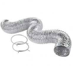 Brand new ⭐ Flexible Foil Ducting with Clamps - 4" x 8' 🛒