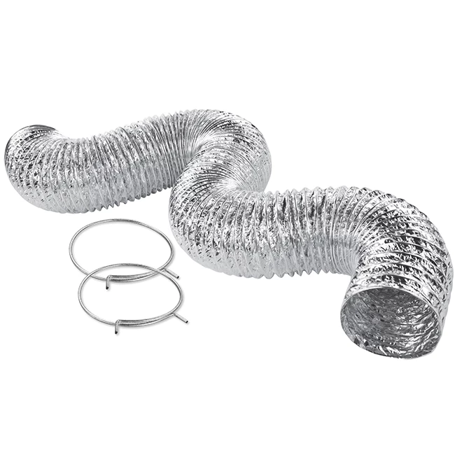 Brand new β Flexible Foil Ducting with Clamps - 4" x 8' π 1 Brand new β Flexible Foil Ducting with Clamps - 4" x 8' π