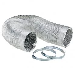 Deals ❤️ Semi-Rigid Foil Ducting with Clamps - 4" x 8' 😉